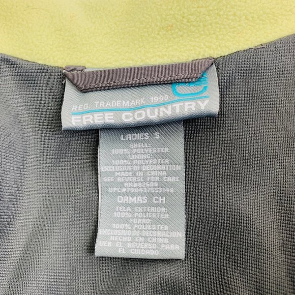 Free Country Women's Color Block Gray and Mint Green Full Zip Fleece Size Small - Picture 7 of 8